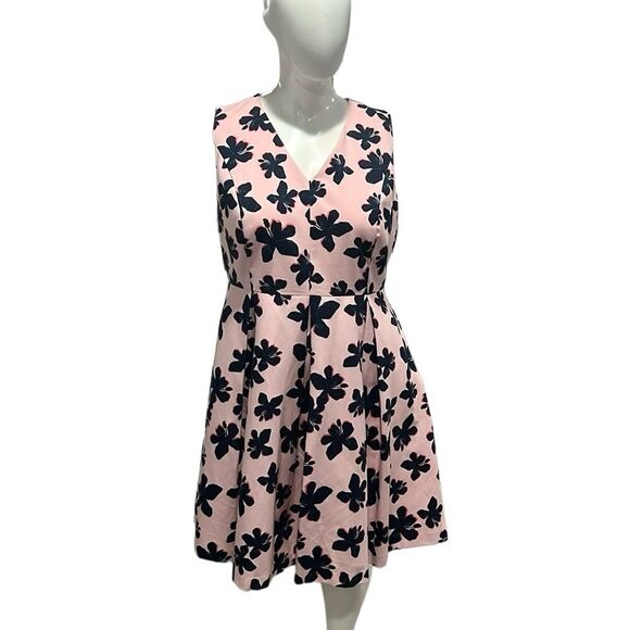 Eloquii Draper James hibiscus pink sleeveless fit and flare dress size 16 - Picture 2 of 9